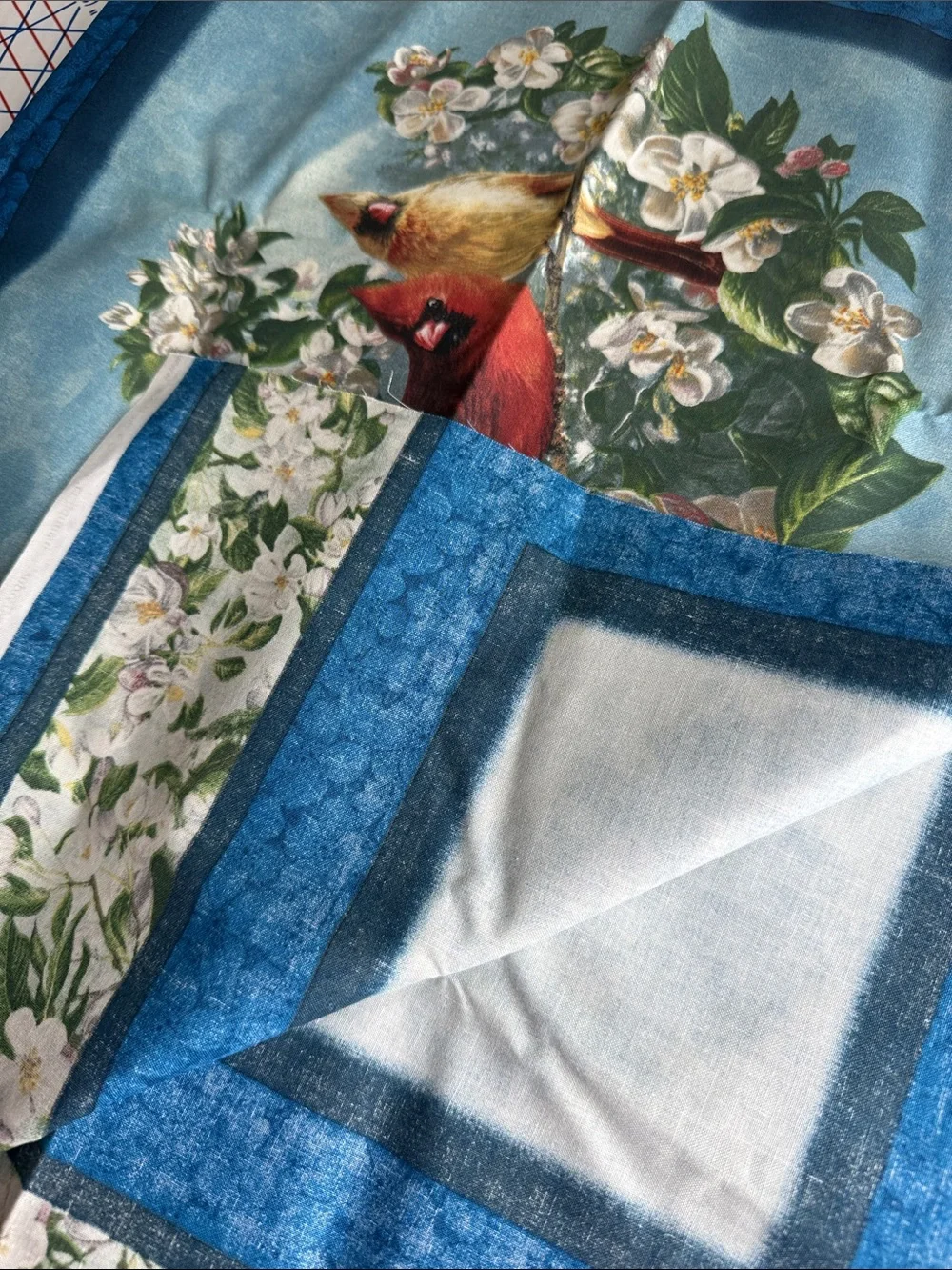 VIP Cranston Bird Panel Fabric Hoffman Cardinals Bluebirds Chickadees Goldfinche